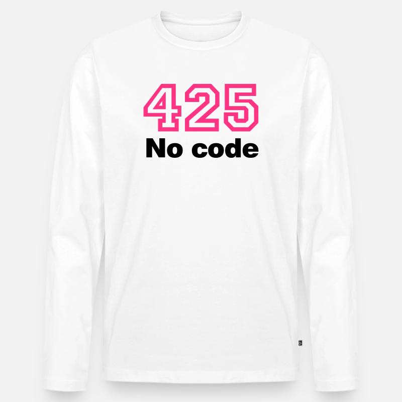 Error 425 No Code - Männer Premium Bio Langarmshirt - Weiß