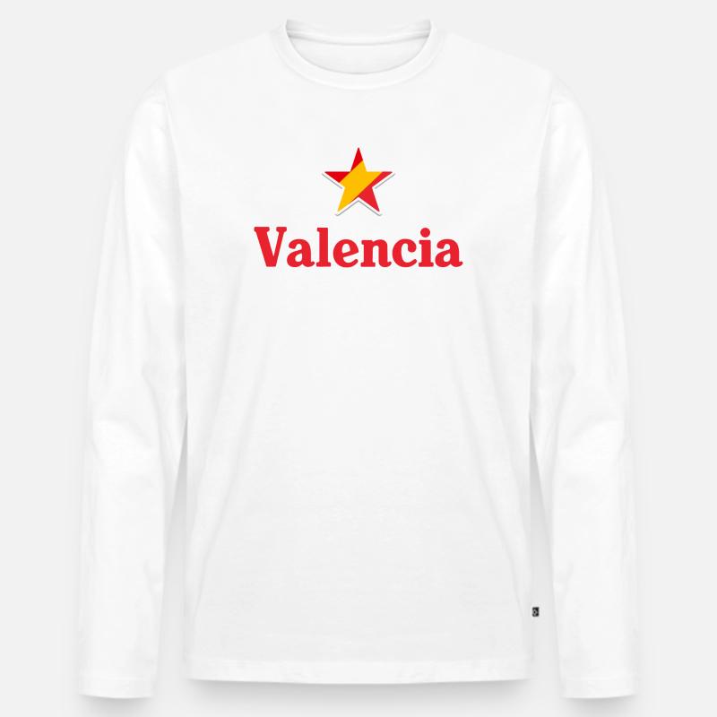 Valencia - Männer Premium Bio Langarmshirt - Weiß