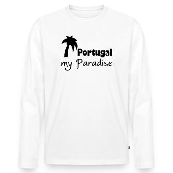 Portugal Paradise Urlaub Geschenk - Männer Premium Bio Langarmshirt - Weiß - Vorne - Nico (187cm)