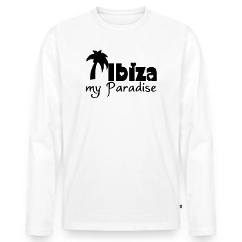 Ibiza Paradise Spanien Balearen Urlaub Geschenk - Männer Premium Bio Langarmshirt - Weiß - Vorne - Nico (187cm)