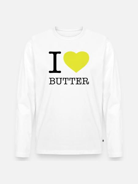 I LOVE BUTTER - Men's Premium Organic Long Sleeve Shirt - white