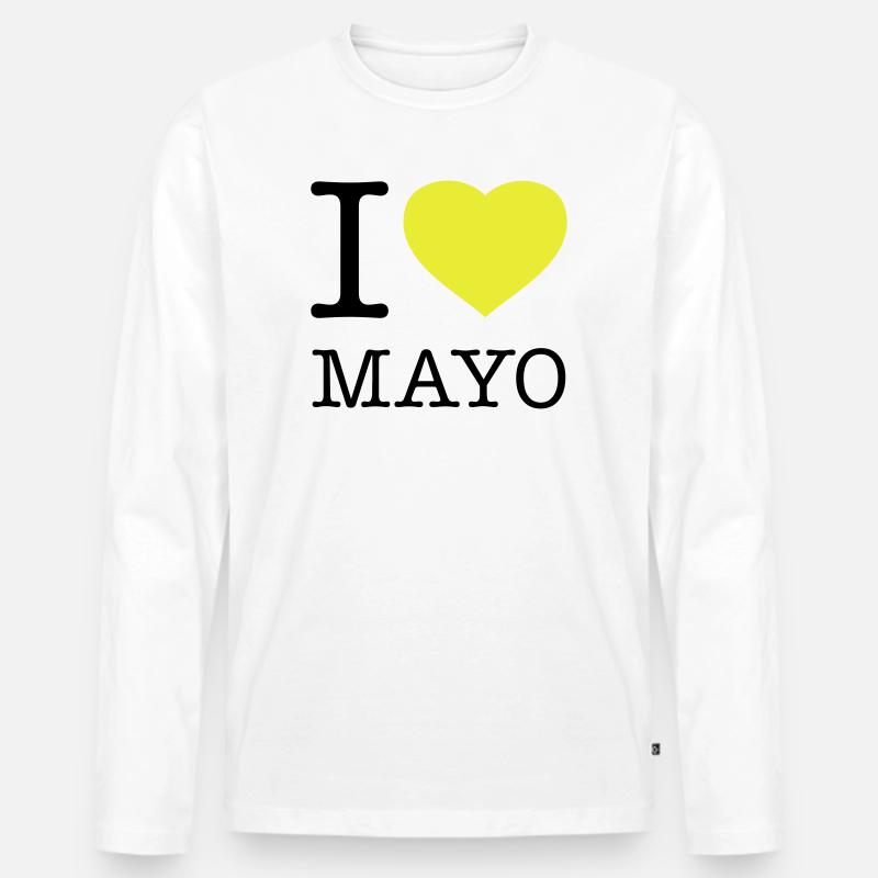 I LOVE MAYONNAISE Mayo - Männer Premium Bio Langarmshirt - Weiß