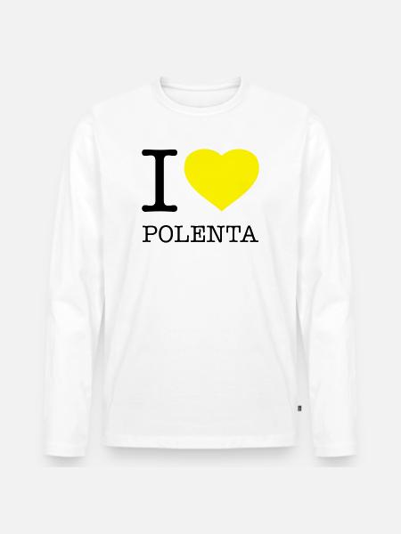 I LOVE POLENTA Mais - Männer Premium Bio Langarmshirt - Weiß