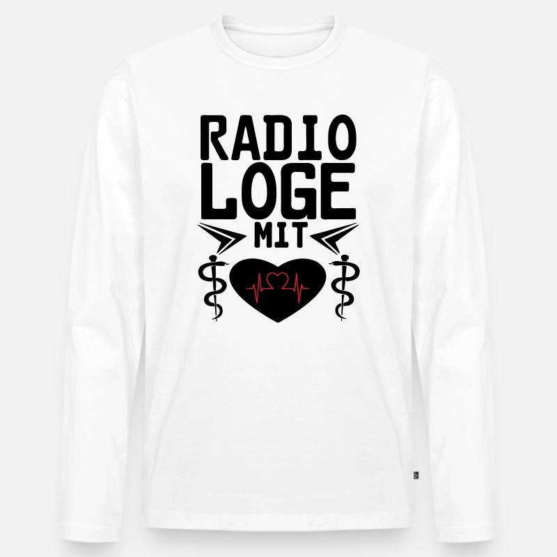 Radiologe mit Herz Geschenk - Männer Premium Bio Langarmshirt - Weiß
