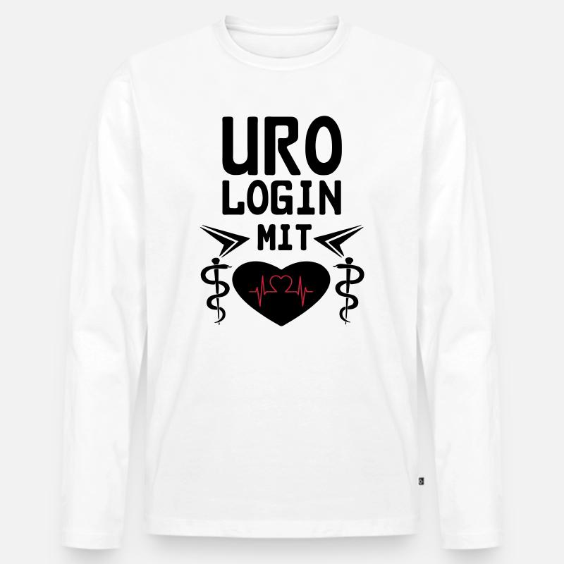 Urologin mit Herz Geschenk - Männer Premium Bio Langarmshirt - Weiß