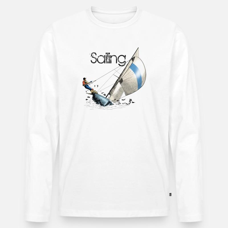 Sailing - Männer Premium Bio Langarmshirt - Weiß