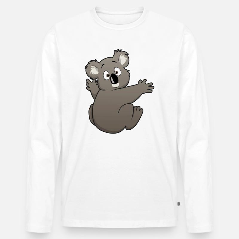 Koala Bär - Männer Premium Bio Langarmshirt - Weiß