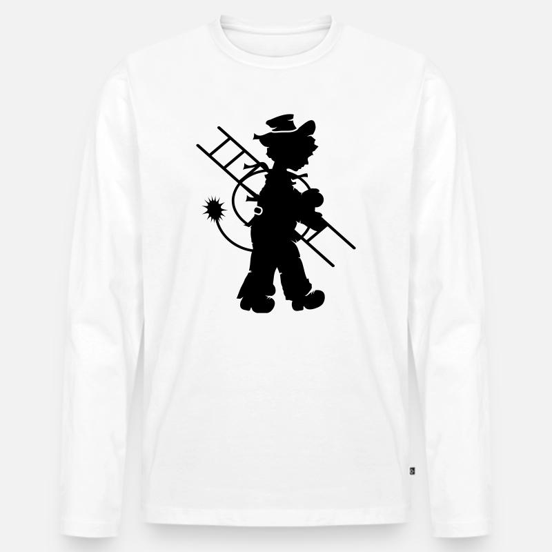 Schornsteinfeger - Männer Premium Bio Langarmshirt - Weiß