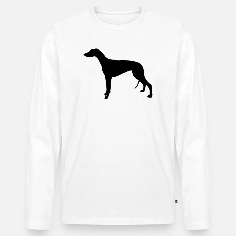 Greyhound - Männer Premium Bio Langarmshirt - Weiß