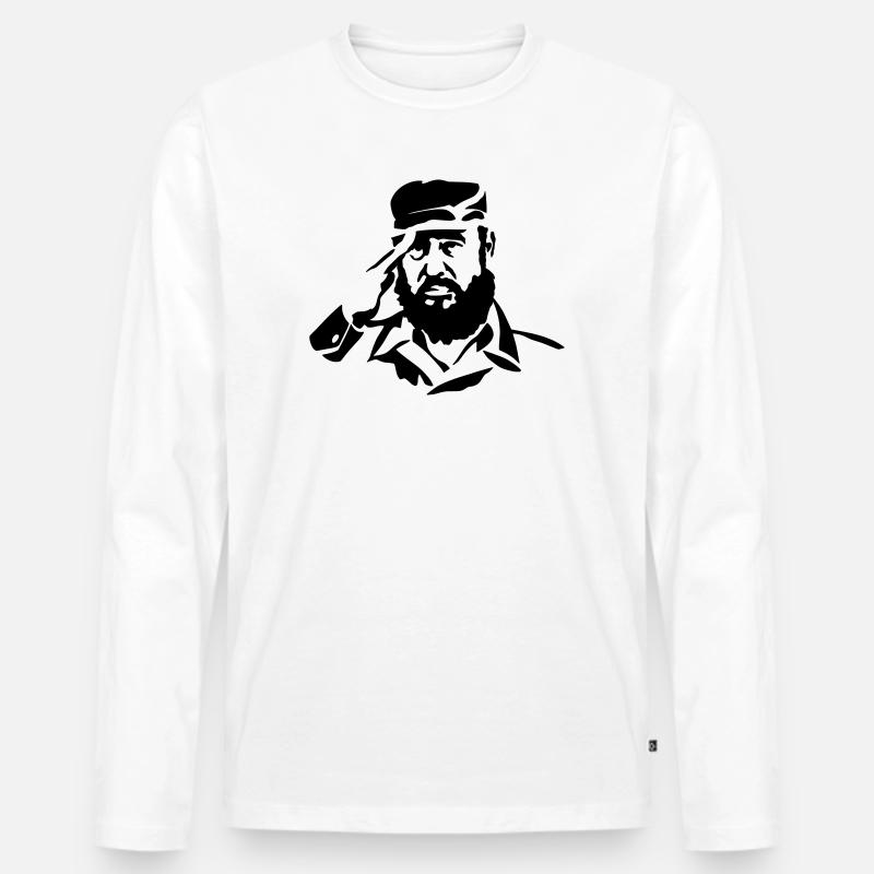 Fidel Alejandro Castro Ruz - Männer Premium Bio Langarmshirt - Weiß