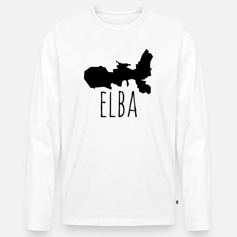 Elba - Männer Premium Bio Langarmshirt - Weiß