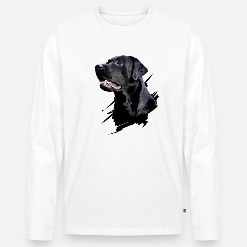 Labrador - Männer Premium Bio Langarmshirt - Weiß