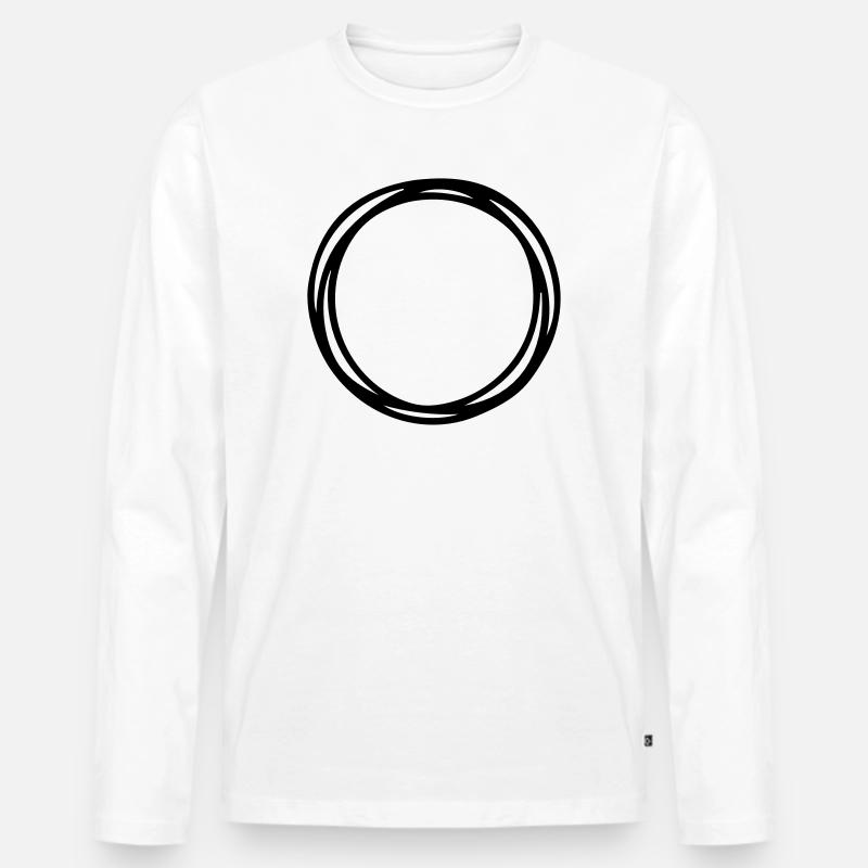 Kreise und Kreise - Männer Premium Bio Langarmshirt - Weiß