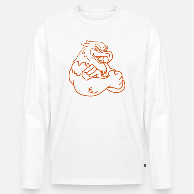 Adler,Vogel,Tier,Geier,Bodybuilding, - Männer Premium Bio Langarmshirt - Weiß