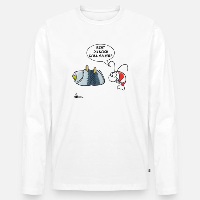 Rollmops - Männer Premium Bio Langarmshirt - Weiß