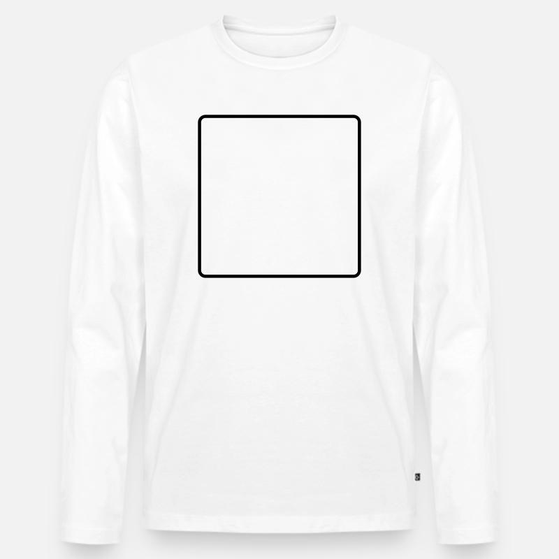 abgerundetes Rechteck - Männer Premium Bio Langarmshirt - Weiß