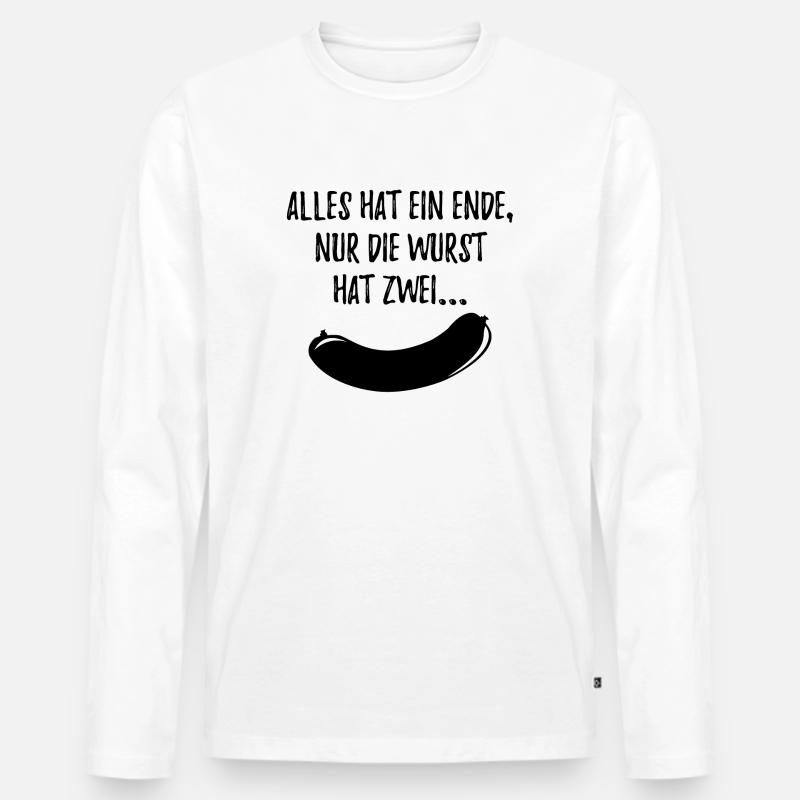 Alles Wurst schwarz - Männer Premium Bio Langarmshirt - Weiß