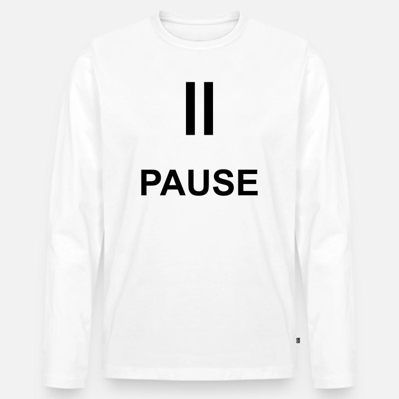 Pause Auszeit Geschenk Statement - Männer Premium Bio Langarmshirt - Weiß