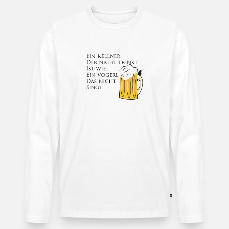 Kellner Trinkspruch - Männer Premium Bio Langarmshirt - Weiß