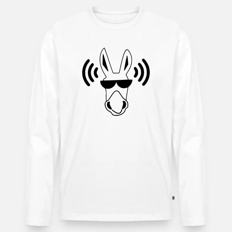 Cool Sonnenbrille Comic Lustig - Männer Premium Bio Langarmshirt - Weiß