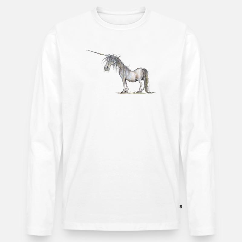 Das letzte Einhorn - Männer Premium Bio Langarmshirt - Weiß