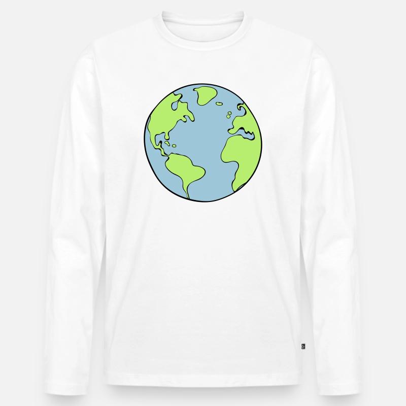 Erde - Männer Premium Bio Langarmshirt - Weiß