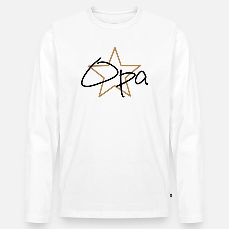 bester Opa - Männer Premium Bio Langarmshirt - Weiß