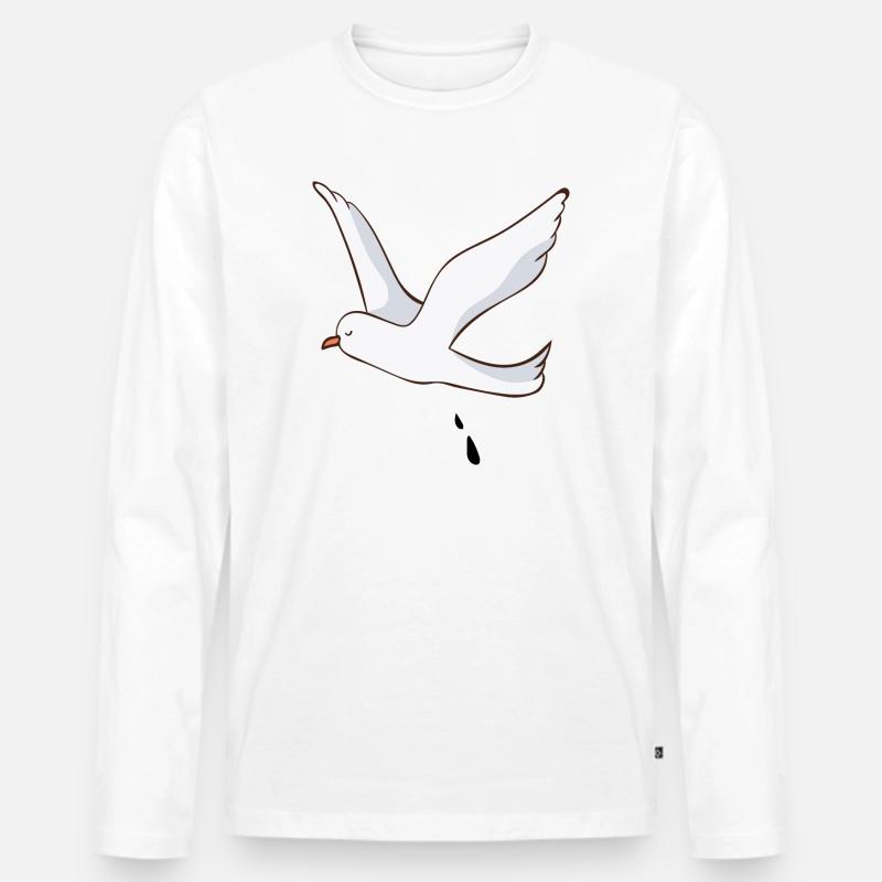 Möwe - Männer Premium Bio Langarmshirt - Weiß