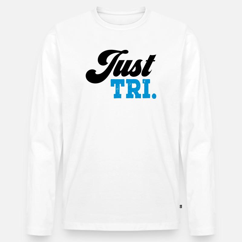 Triathlon - Männer Premium Bio Langarmshirt - Weiß