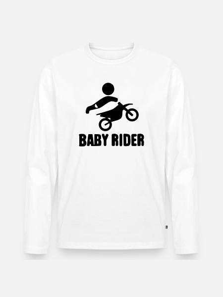 Baby Rider  - Männer Premium Bio Langarmshirt - Weiß