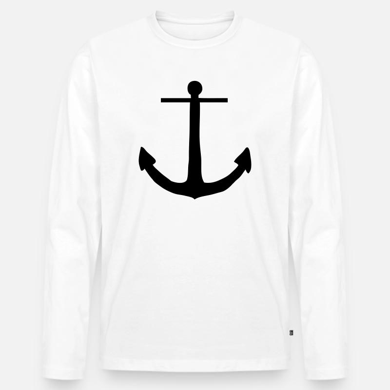 anker - Männer Premium Bio Langarmshirt - Weiß