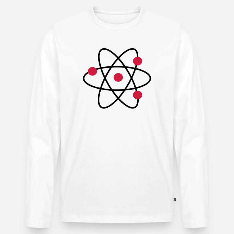 Atom - Männer Premium Bio Langarmshirt - Weiß