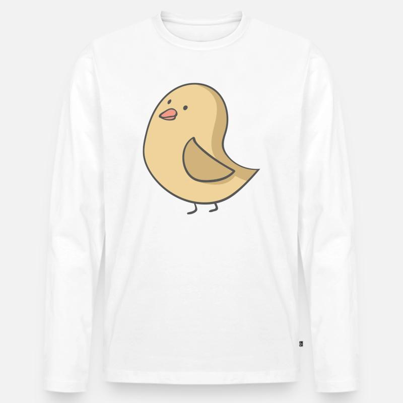 Vogel - Männer Premium Bio Langarmshirt - Weiß