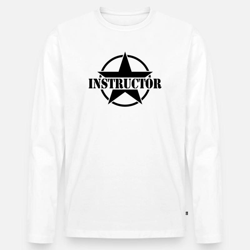 Instructor - Männer Premium Bio Langarmshirt - Weiß