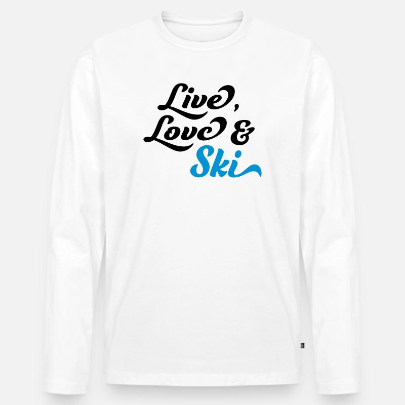 Ski - Männer Premium Bio Langarmshirt - Weiß
