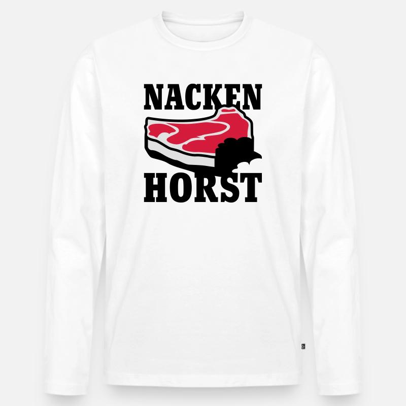 Nacken Horst - Männer Premium Bio Langarmshirt - Weiß