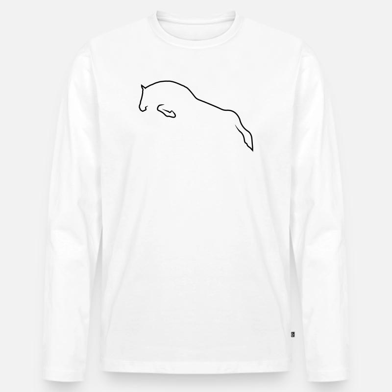 Springpferd - Männer Premium Bio Langarmshirt - Weiß
