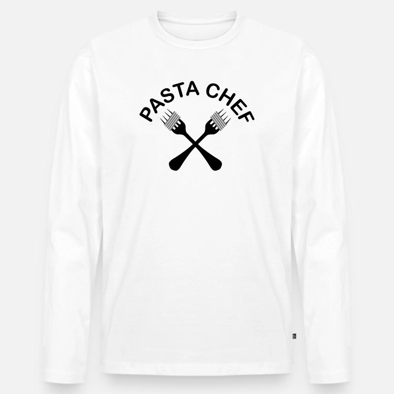 Pasta - Männer Premium Bio Langarmshirt - Weiß