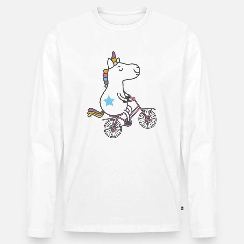 unicorn only - Männer Premium Bio Langarmshirt - Weiß