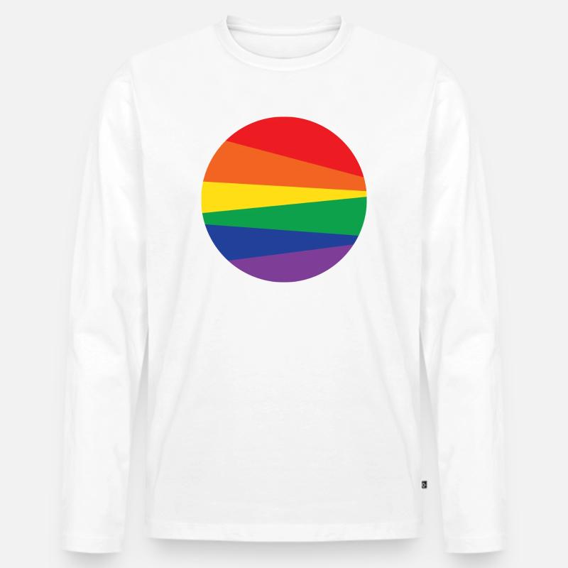 Rainbow-Circle - Männer Premium Bio Langarmshirt - Weiß
