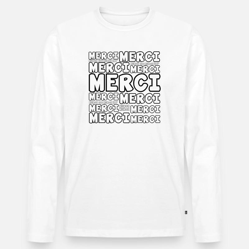 danke - Männer Premium Bio Langarmshirt - Weiß