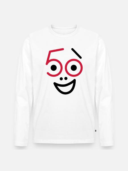 50 years old and still fresh! - Men's Premium Organic Long Sleeve Shirt - white