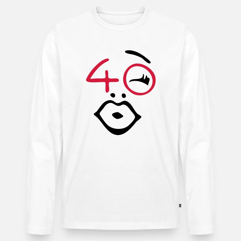 Wow, endlich 40 ! - Männer Premium Bio Langarmshirt - Weiß