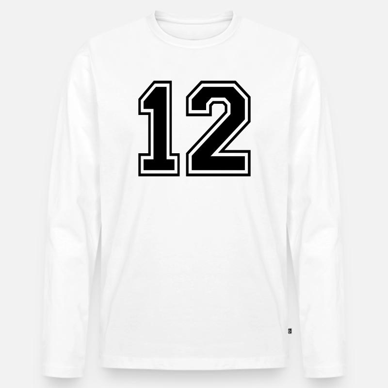 12 - Männer Premium Bio Langarmshirt - Weiß