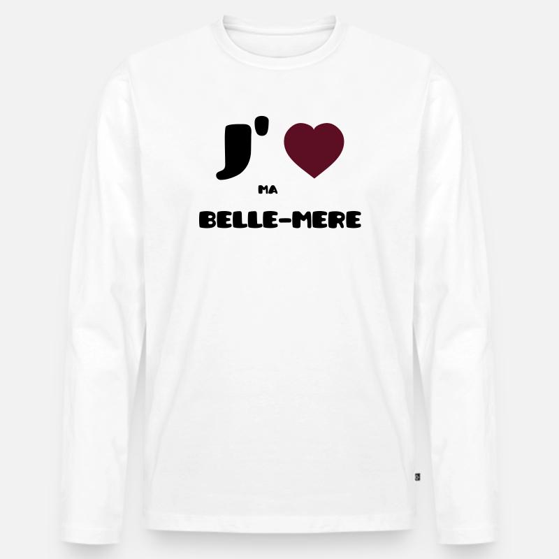 Ich liebe meine Mutter (V) - Männer Premium Bio Langarmshirt - Weiß