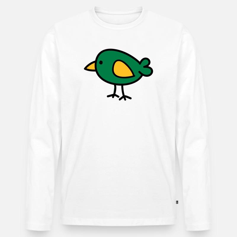 2541614 15425930 vogel - Männer Premium Bio Langarmshirt - Weiß