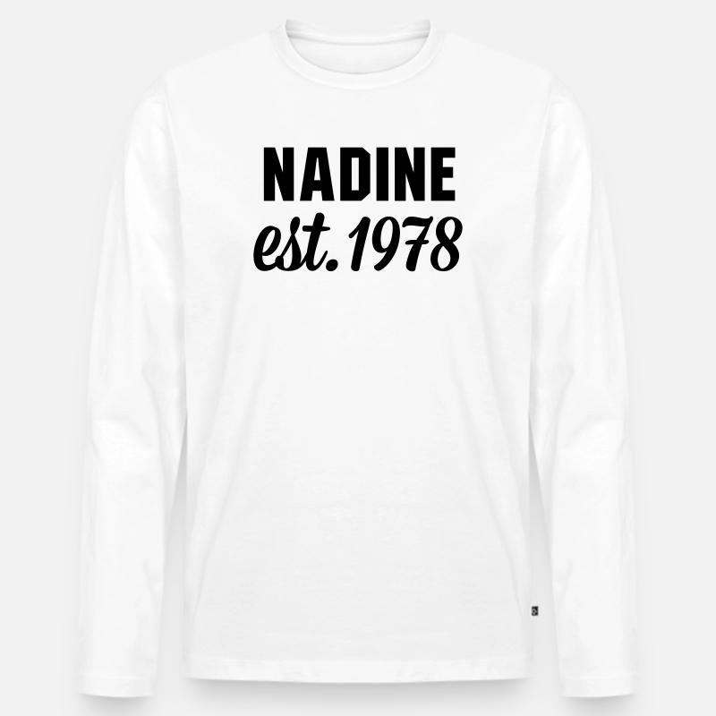 Nadine est 1978 - Männer Premium Bio Langarmshirt - Weiß