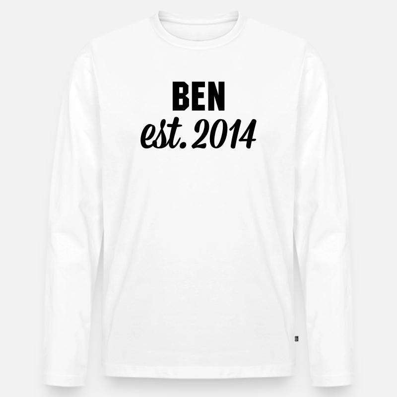 Ben est 2014 - Männer Premium Bio Langarmshirt - Weiß