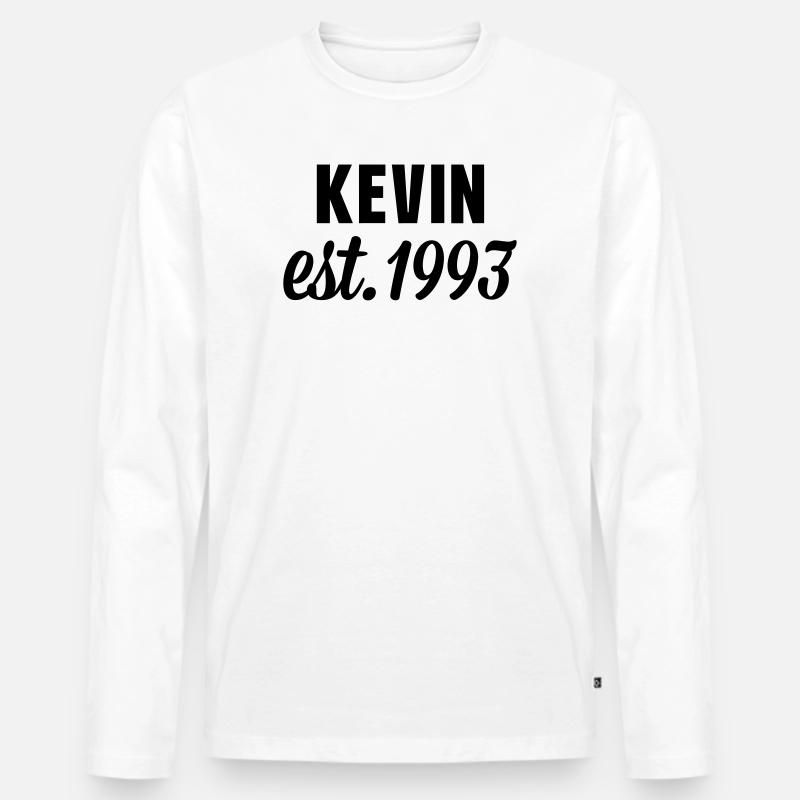 Kevin est 1993 - Männer Premium Bio Langarmshirt - Weiß