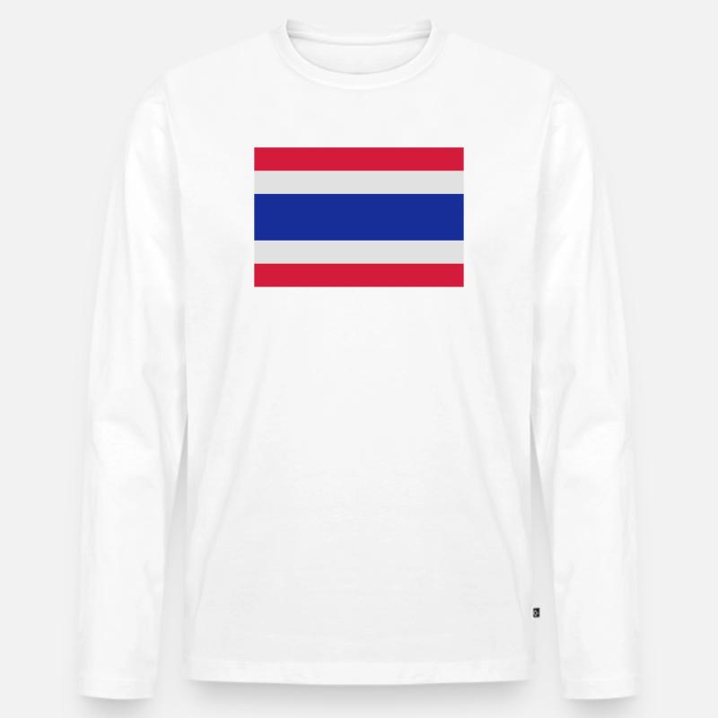 Thaiflagge - Männer Premium Bio Langarmshirt - Weiß